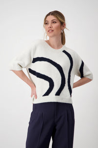Monari S/S Knit with Black Swirl 807882