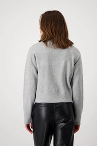 Monari Silver Grey Cardigan With Flap Pockets 807908