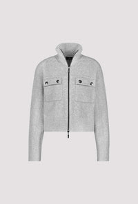 Monari Silver Grey Cardigan With Flap Pockets 807908