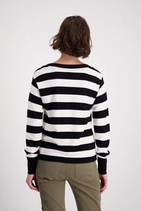 Monari Striped Sweatshirt With Tonal Sequins 808088