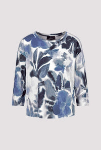 Monari 3/4 Sleeve Viscose Printed Top 808101