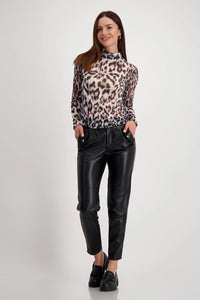Monari Leopard Print Mesh Top 808119
