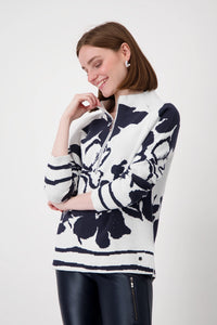 Monari Cotton Blend Zip Knit 808161
