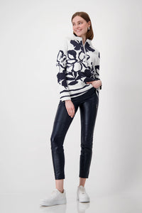 Monari Cotton Blend Zip Knit 808161