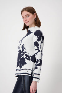 Monari Cotton Blend Zip Knit 808161