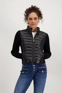 Monari Quilted Jacket with Knitted Sleeves 808272