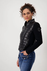 Monari Quilted Jacket with Knitted Sleeves 808272