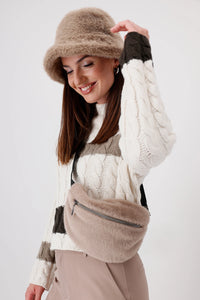 Monari Fluffy Faux Fur Belt Bag 808281
