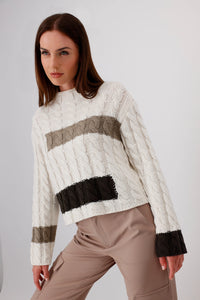 Monari Cable Knit Pullover 808289