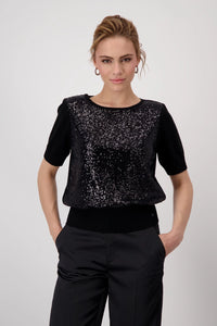 Monari Sequin Front Knit Pullover 808473