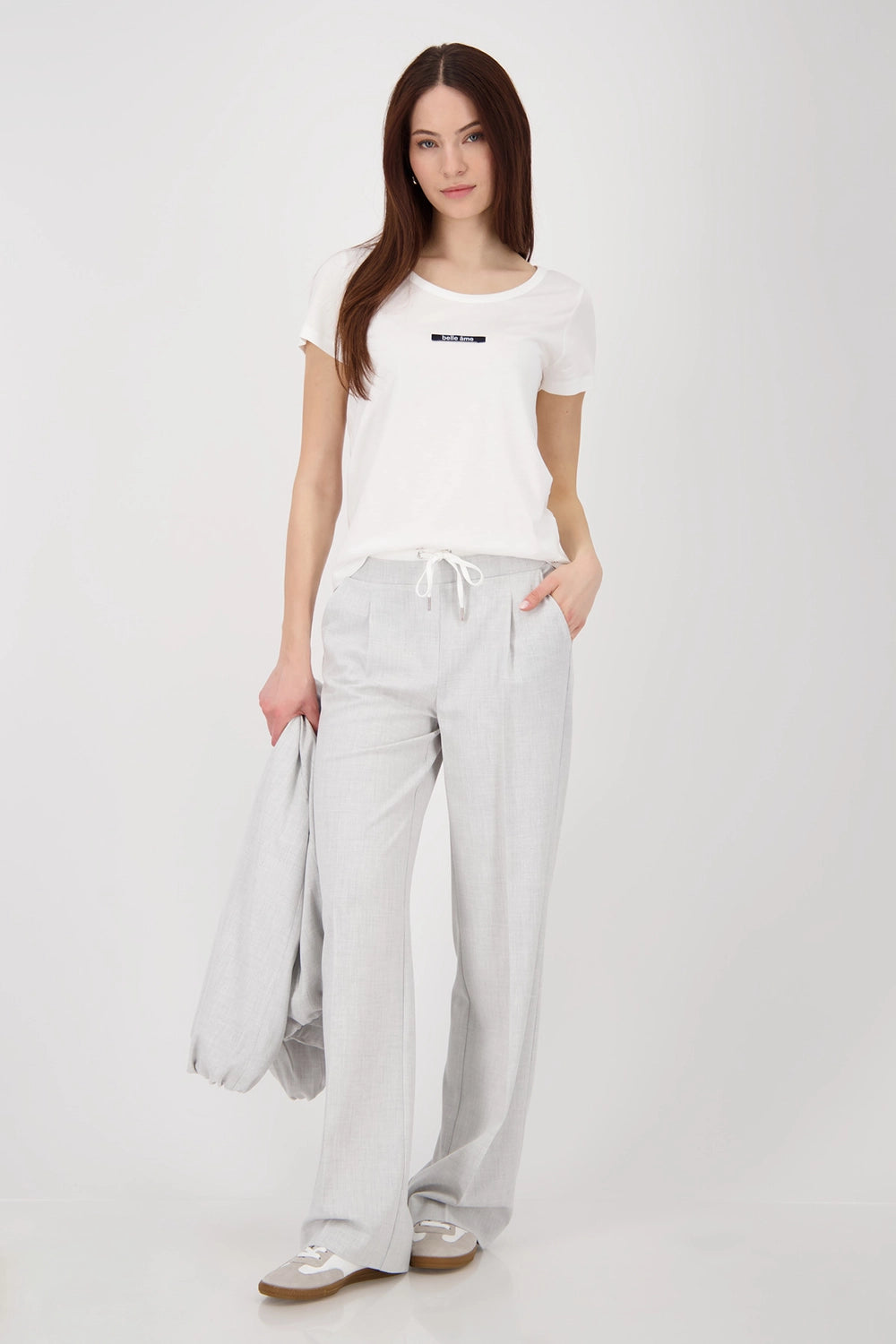 Monari Straight-leg trousers in Ash Grey Melange 808751