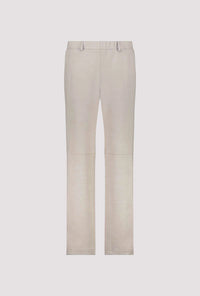 Monari Straight-leg velour trousers in Greige 808781