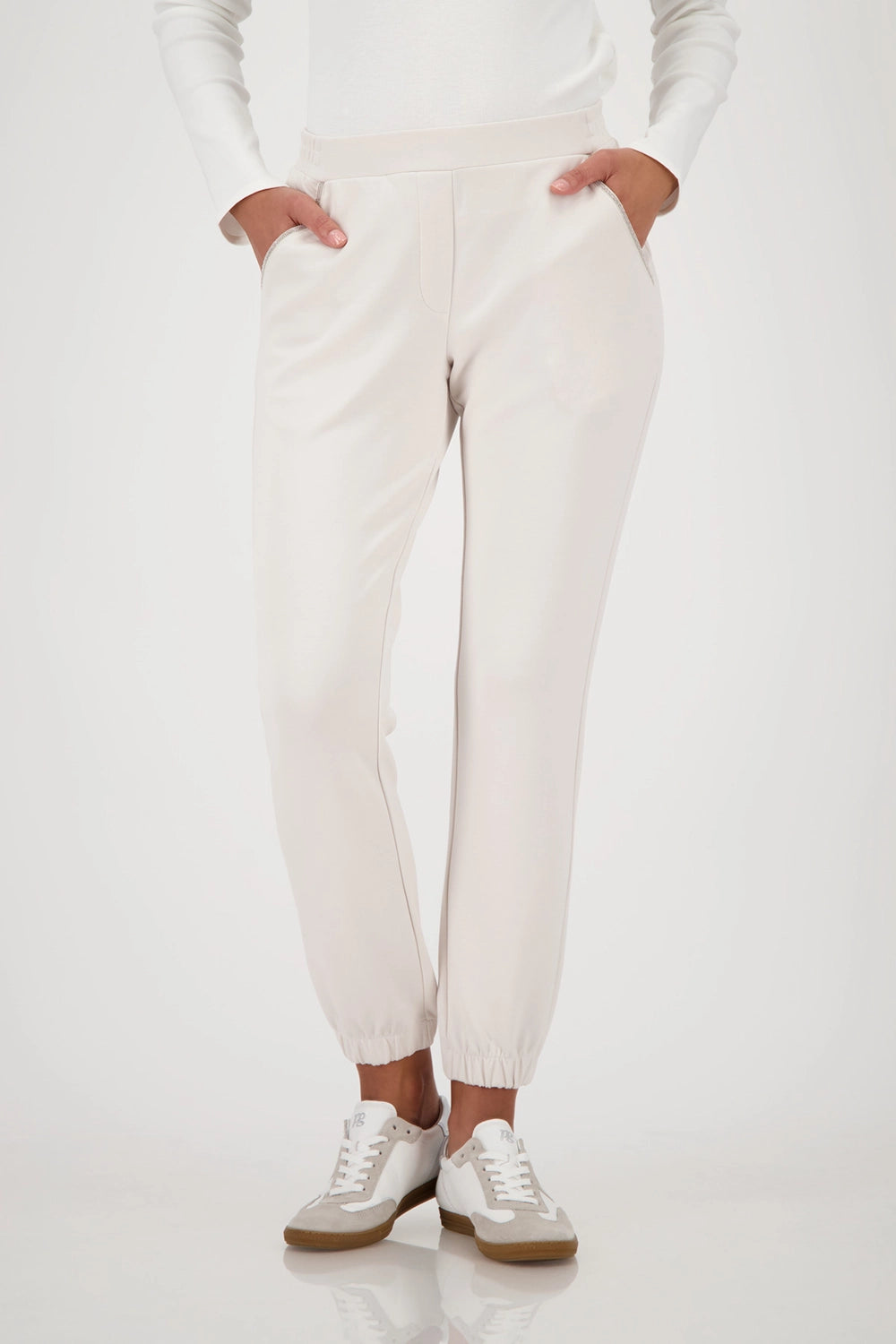 Monari Joggers with jewellery in Oat Milk 808830