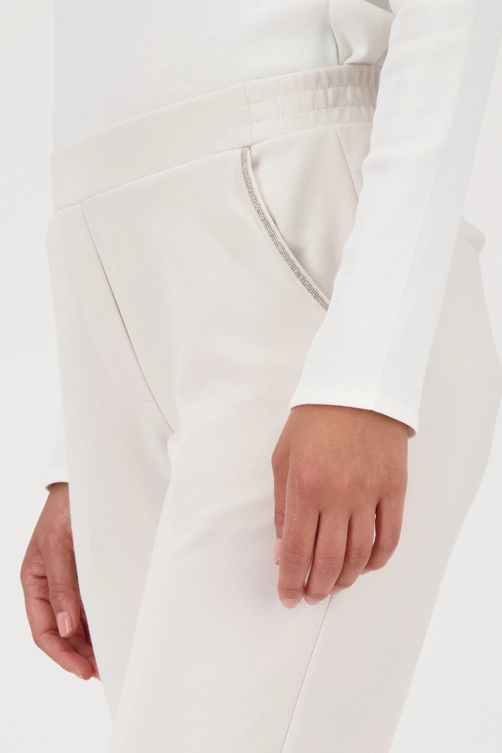 Monari Joggers with jewellery in Oat Milk 808830