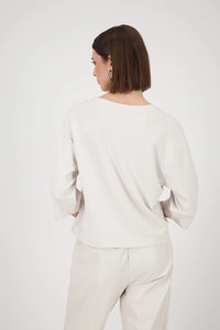 Monari Sweatshirt with rhinestones in Oat Milk 808886