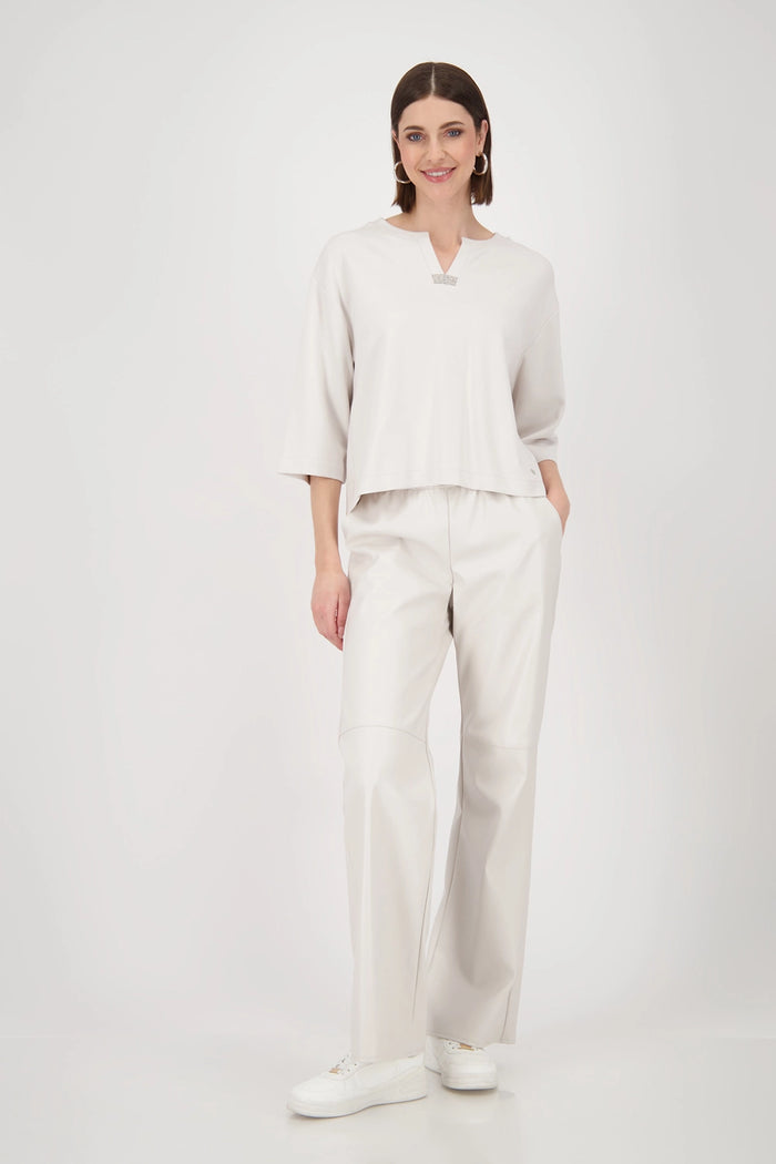 Monari Sweatshirt with rhinestones in Oat Milk 808886