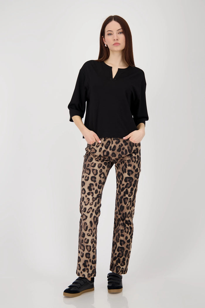 Monari Sweatshirt with rhinestones in Black 808886