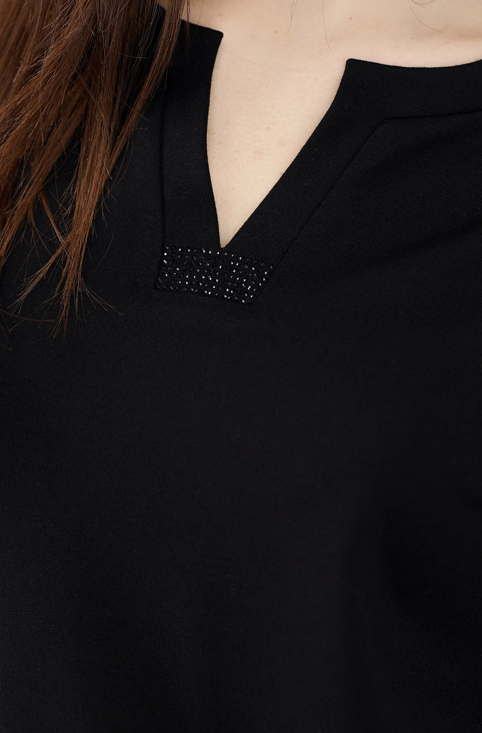 Monari Sweatshirt with rhinestones in Black 808886