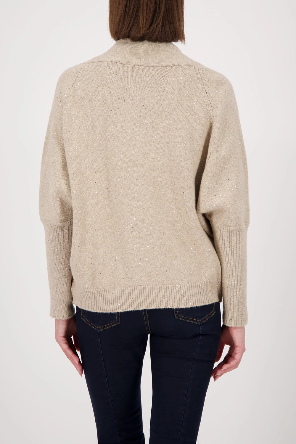 Monari Knitted cardigan with sequins in Cinnamon 808974