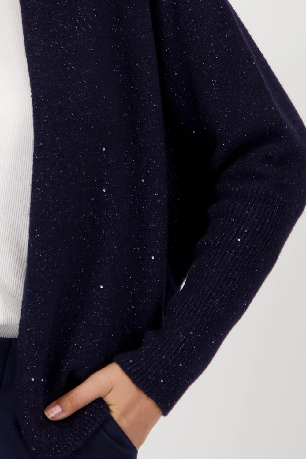 Monari Knitted cardigan with sequins in Night Sky 808974