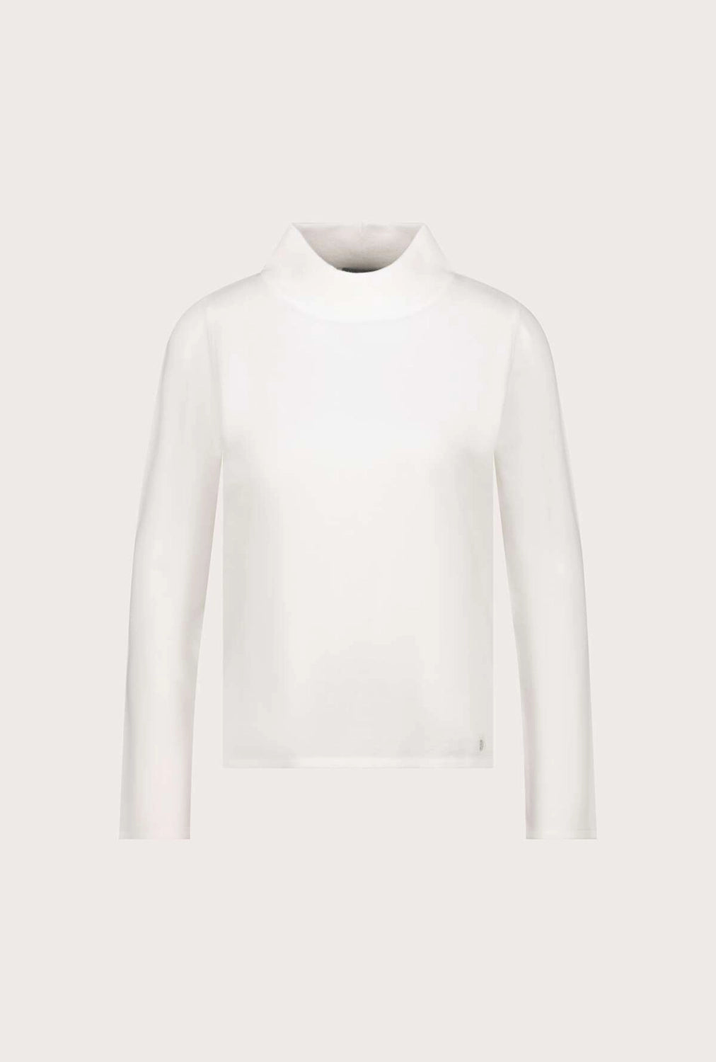 Monari Basic long-sleeve jumper with stand-up collar in Off White 808988