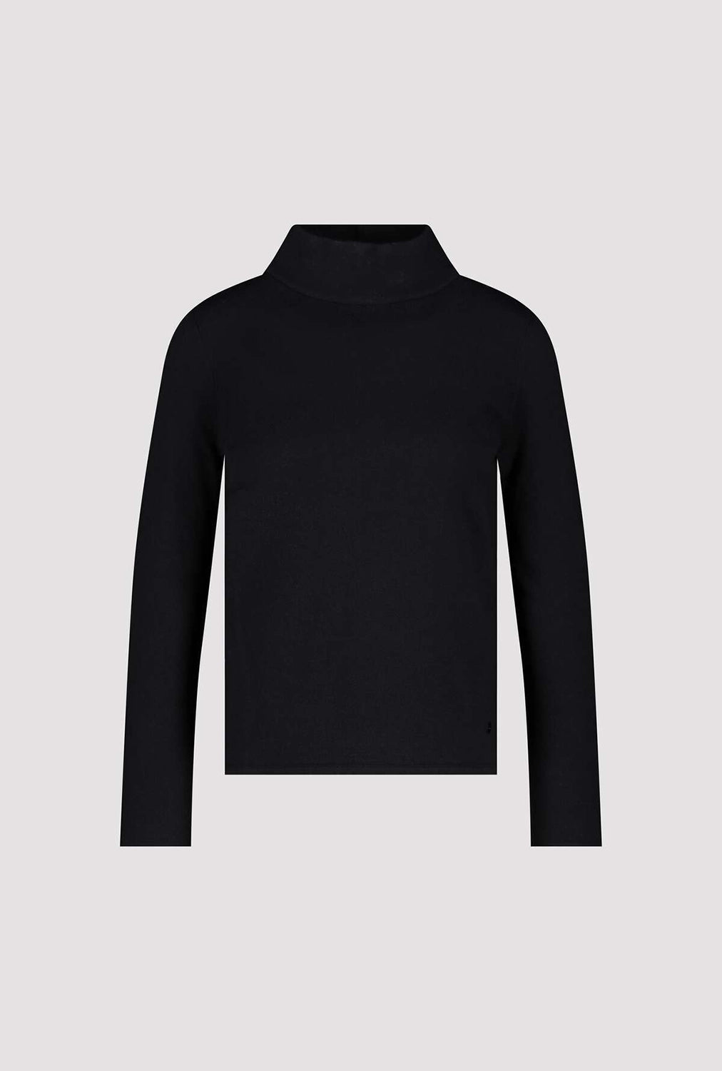 Monari Basic long-sleeve jumper with stand-up collar in Black 808988