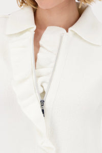 Monari Cardigan with ruffles in Cashmere 809004