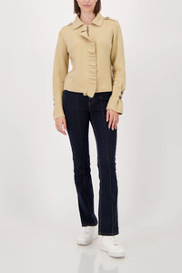 Monari Cardigan with ruffles in Cinnamon 809004