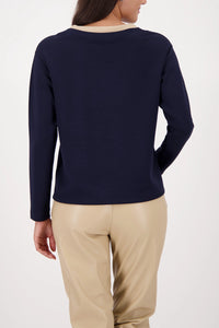 Monari Sweatshirt with decorative detail in Night Sky 809009