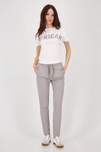 Monari Joggers with zip in Greige 809037