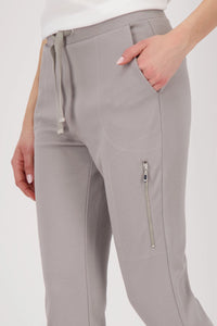 Monari Joggers with zip in Greige 809037