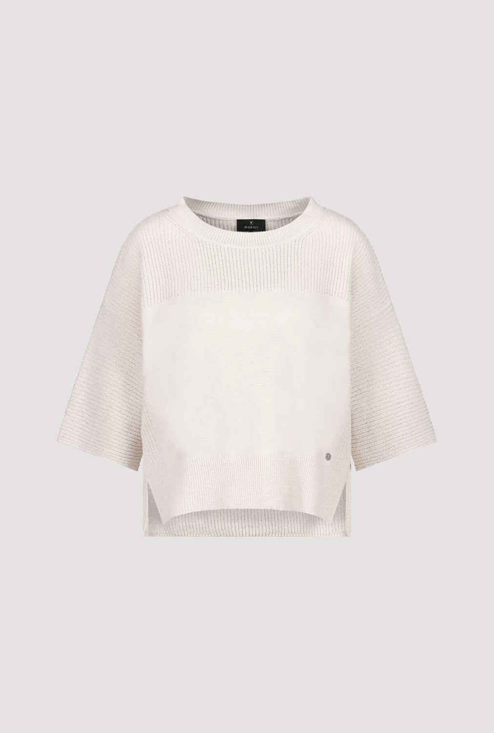 Monari Jumper with side slits in Oat Milk 809064