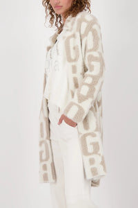 Monari Jacket with lettering pattern in Truffle Pattern 809088