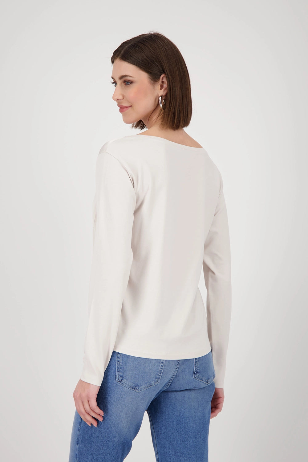 Monari Shirt-blouse with chest pocket in Oat Milk 809095