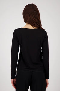 Monari Shirt-blouse with chest pocket in Black 809095