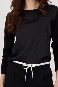 Monari Shirt-blouse with chest pocket in Black 809095