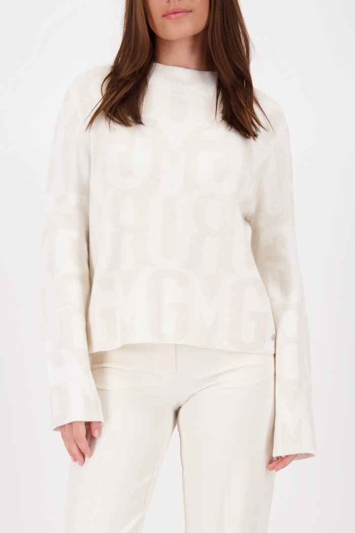 Monari Jumper with stand-up collar in Cashmere Pattern 809096