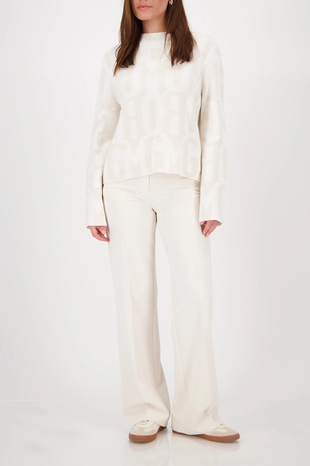 Monari Jumper with stand-up collar in Cashmere Pattern 809096