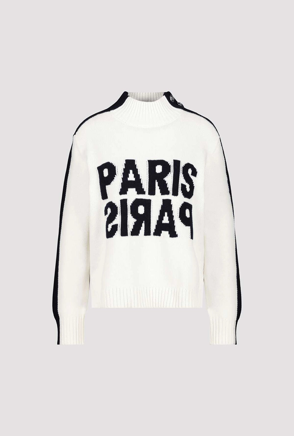 Monari Long-sleeved jumper with decorative buttons in Off White 809114