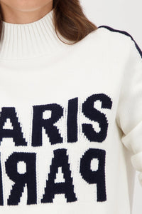 Monari Long-sleeved jumper with decorative buttons in Off White 809114