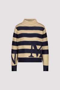 Monari Striped Jumper in Dark Denim Stripe 809123