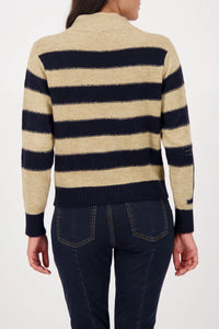 Monari Striped Jumper in Dark Denim Stripe 809123
