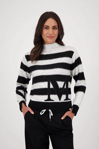 Monari Striped Jumper in Light Cloud Pattern 809123