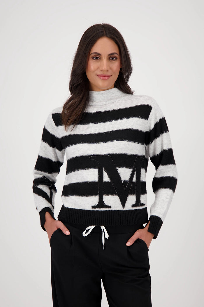 Monari Striped Jumper in Light Cloud Pattern 809123