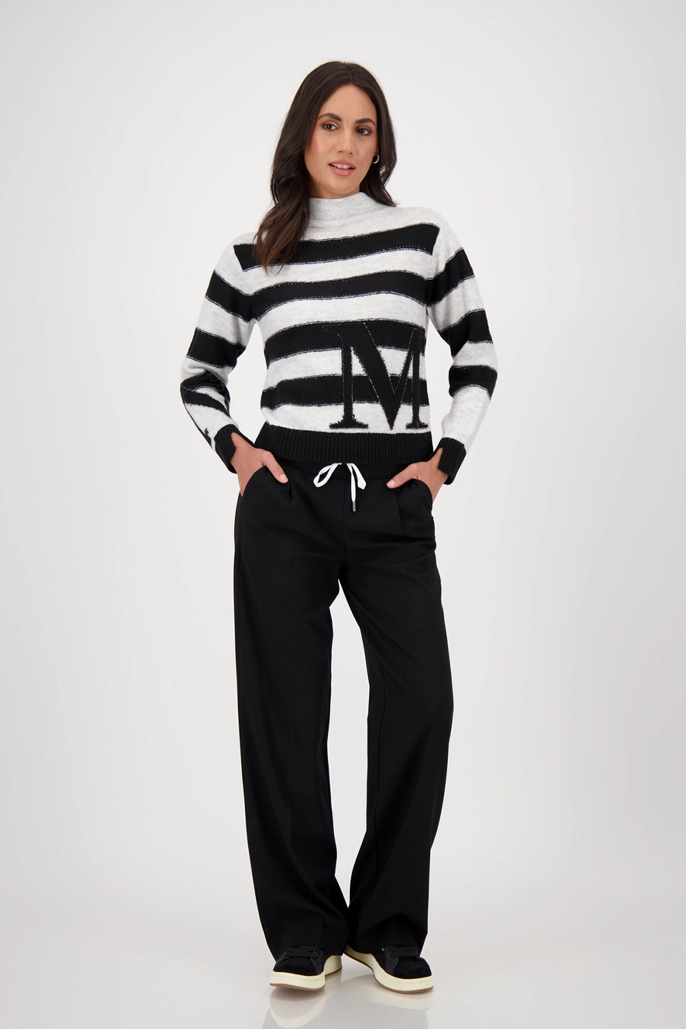 Monari Striped Jumper in Light Cloud Pattern 809123