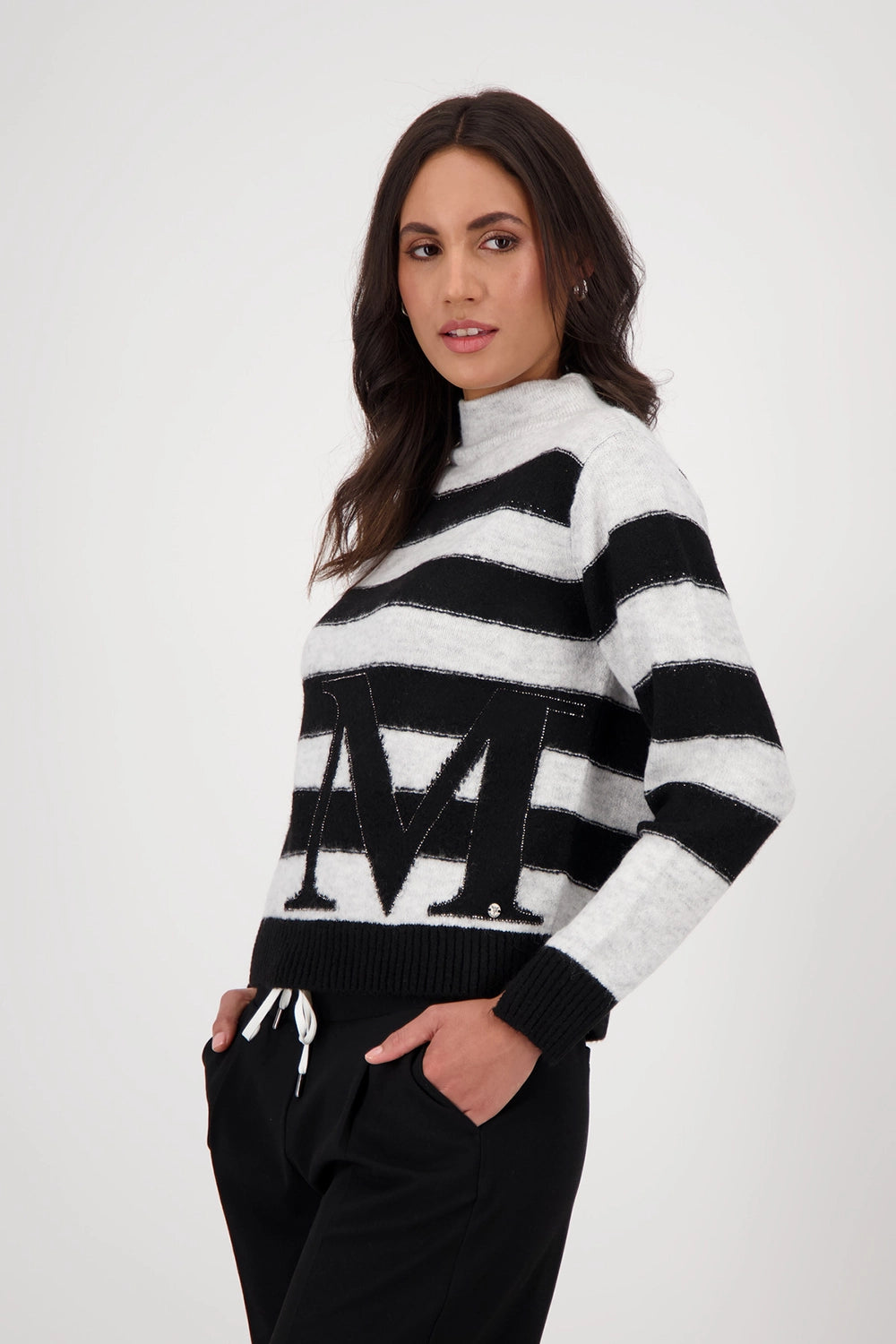 Monari Striped Jumper in Light Cloud Pattern 809123