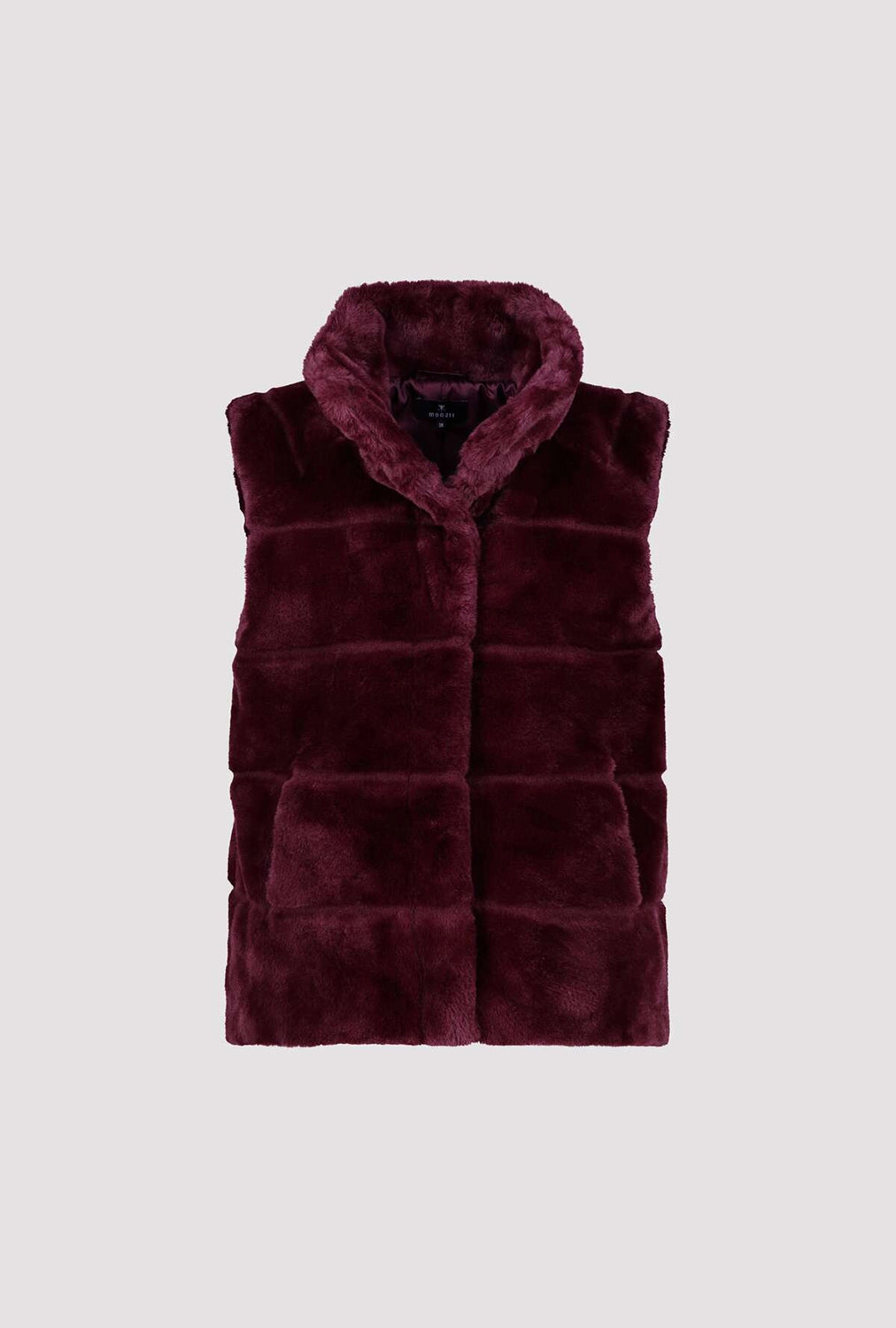Monari  Fur waistcoat with stand-up collar in Bordeaux 809140