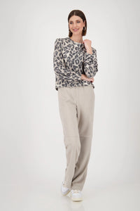 Monari Jacket with leopard print in Greige Pattern 809152