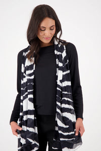 Monari Scarf Zebra Allover in Black Pattern 809158