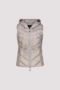 Monari Quilted waistcoat with hood in Greige 809164